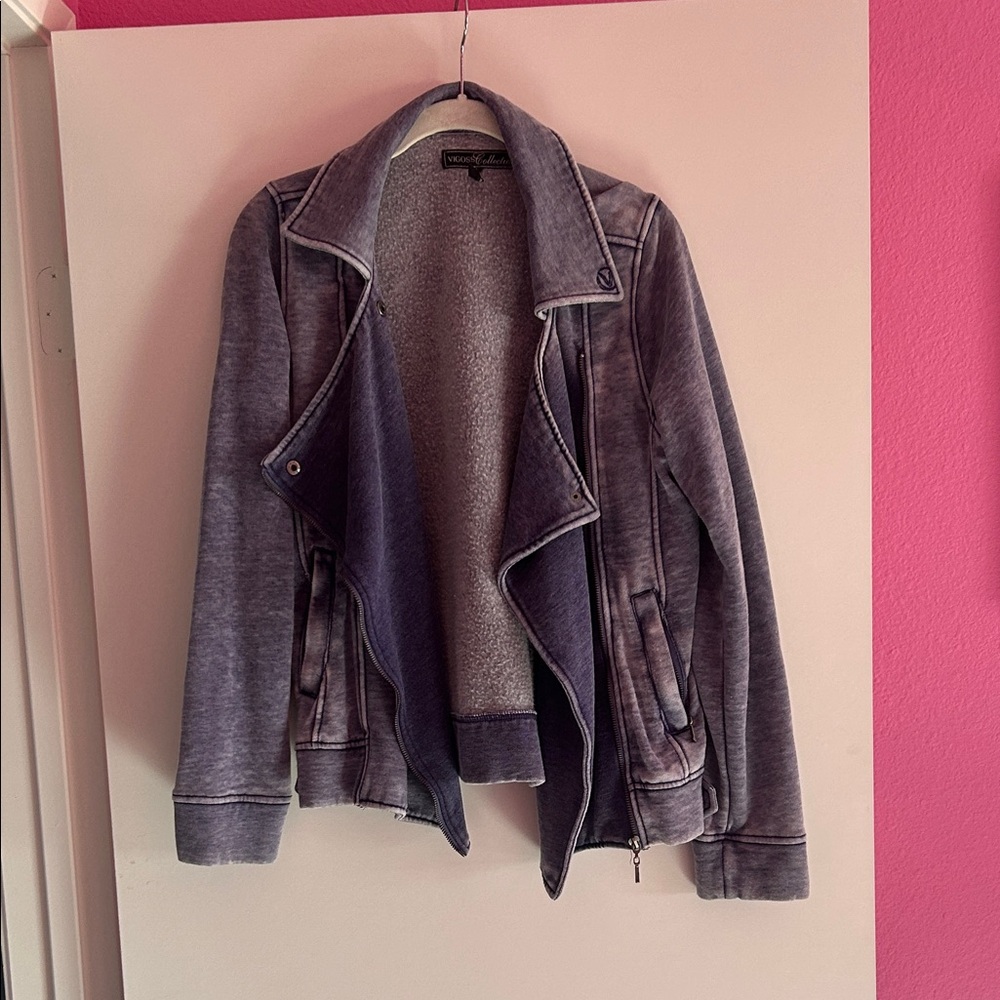 Women's Gray Lavender Jacket Vigoss moto style